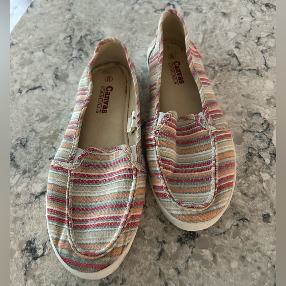 Gently Used Striped Slip-on Flats